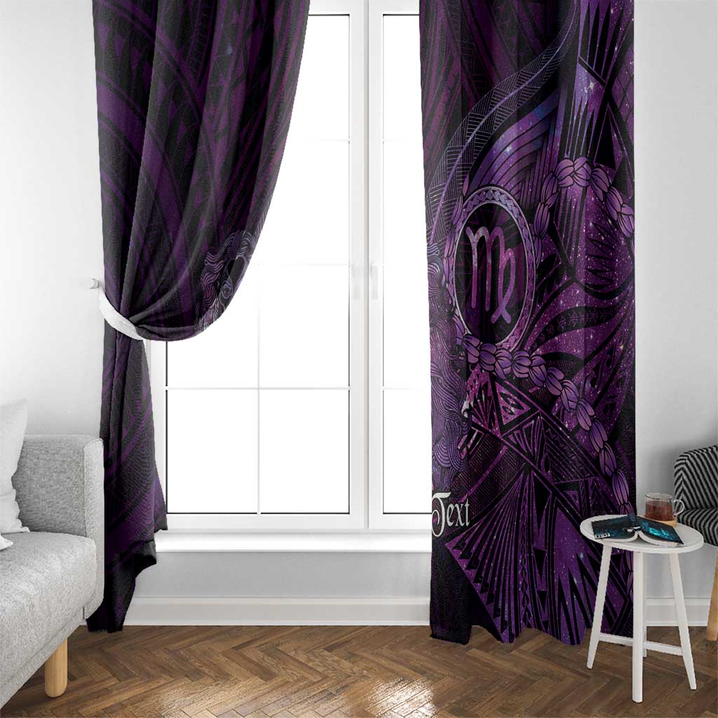 Personalised Polynesia Zodiac Virgo Window Curtain Galaxy Polynesian Pattern Chest Tattoo Style LT14 - Polynesian Pride
