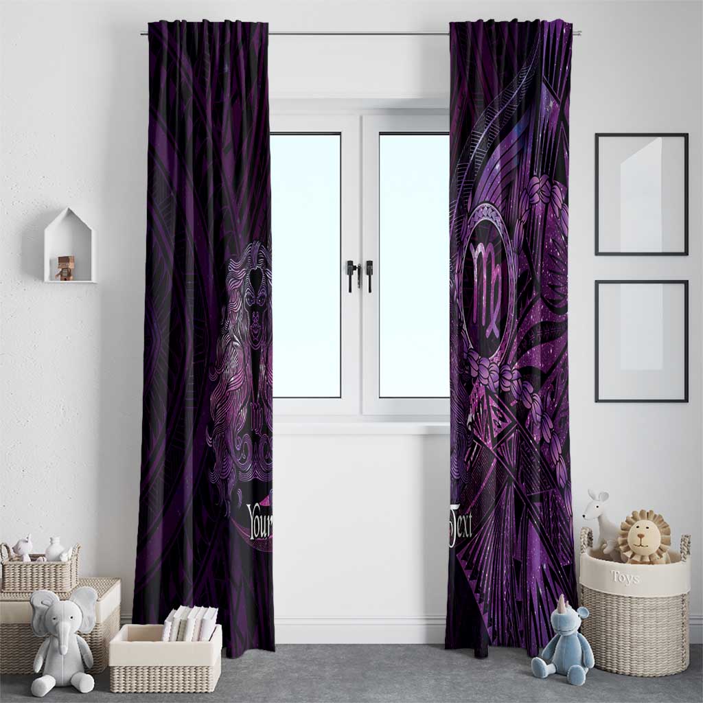 Personalised Polynesia Zodiac Virgo Window Curtain Galaxy Polynesian Pattern Chest Tattoo Style LT14 - Polynesian Pride