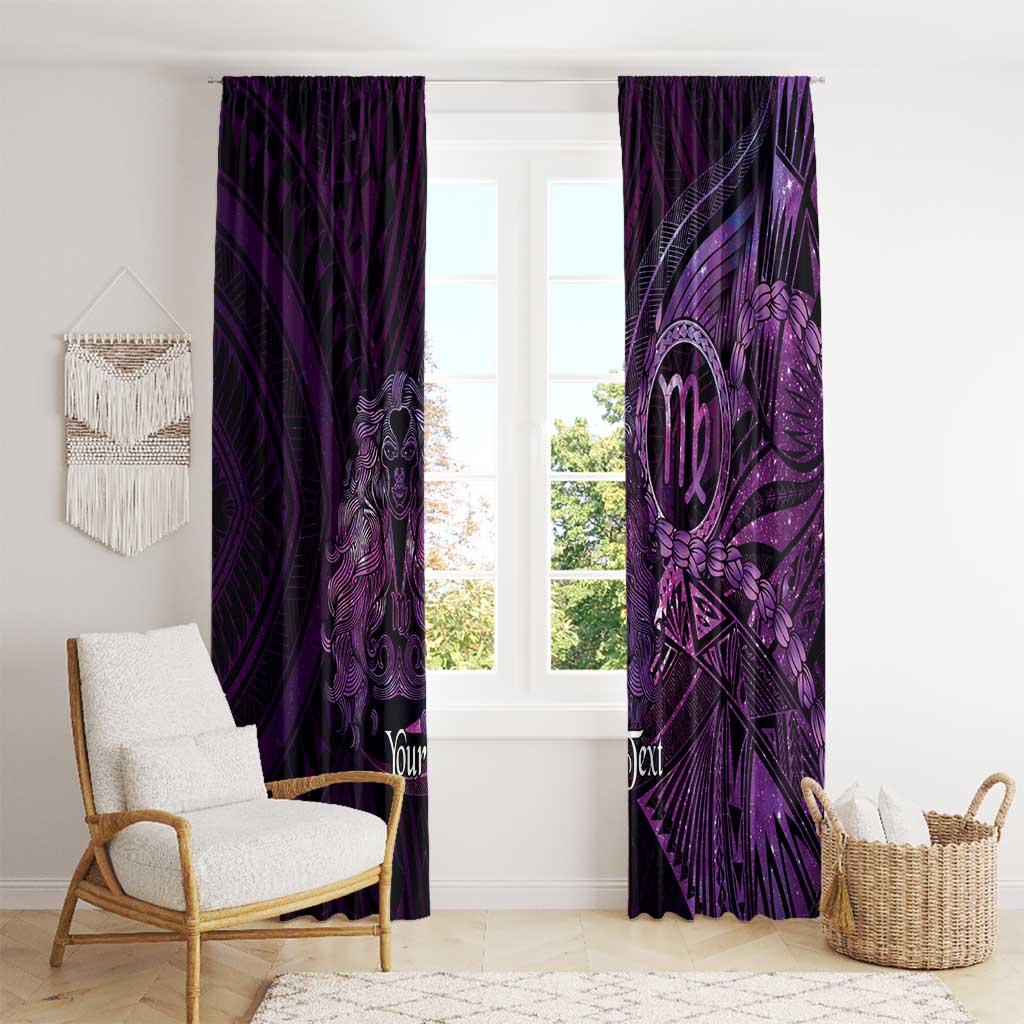 Personalised Polynesia Zodiac Virgo Window Curtain Galaxy Polynesian Pattern Chest Tattoo Style LT14 - Polynesian Pride