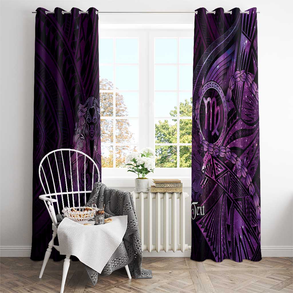 Personalised Polynesia Zodiac Virgo Window Curtain Galaxy Polynesian Pattern Chest Tattoo Style LT14 - Polynesian Pride