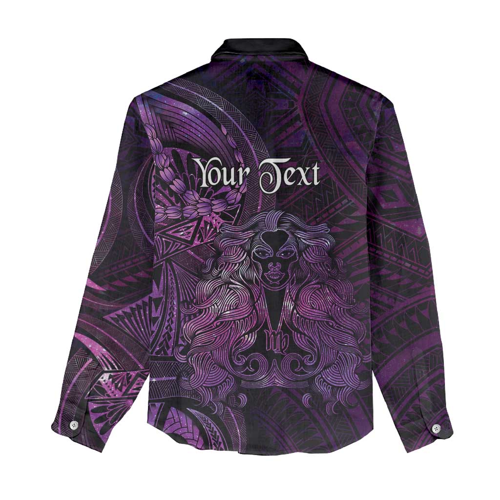Personalised Polynesia Zodiac Virgo Women Casual Shirt Galaxy Polynesian Pattern Chest Tattoo Style LT14 - Polynesian Pride
