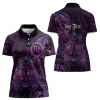 Personalised Polynesia Zodiac Virgo Women Polo Shirt Galaxy Polynesian Pattern Chest Tattoo Style LT14 - Polynesian Pride