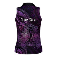 Personalised Polynesia Zodiac Virgo Women Sleeveless Polo Shirt Galaxy Polynesian Pattern Chest Tattoo Style LT14 - Polynesian Pride