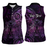 Personalised Polynesia Zodiac Virgo Women Sleeveless Polo Shirt Galaxy Polynesian Pattern Chest Tattoo Style LT14 - Polynesian Pride