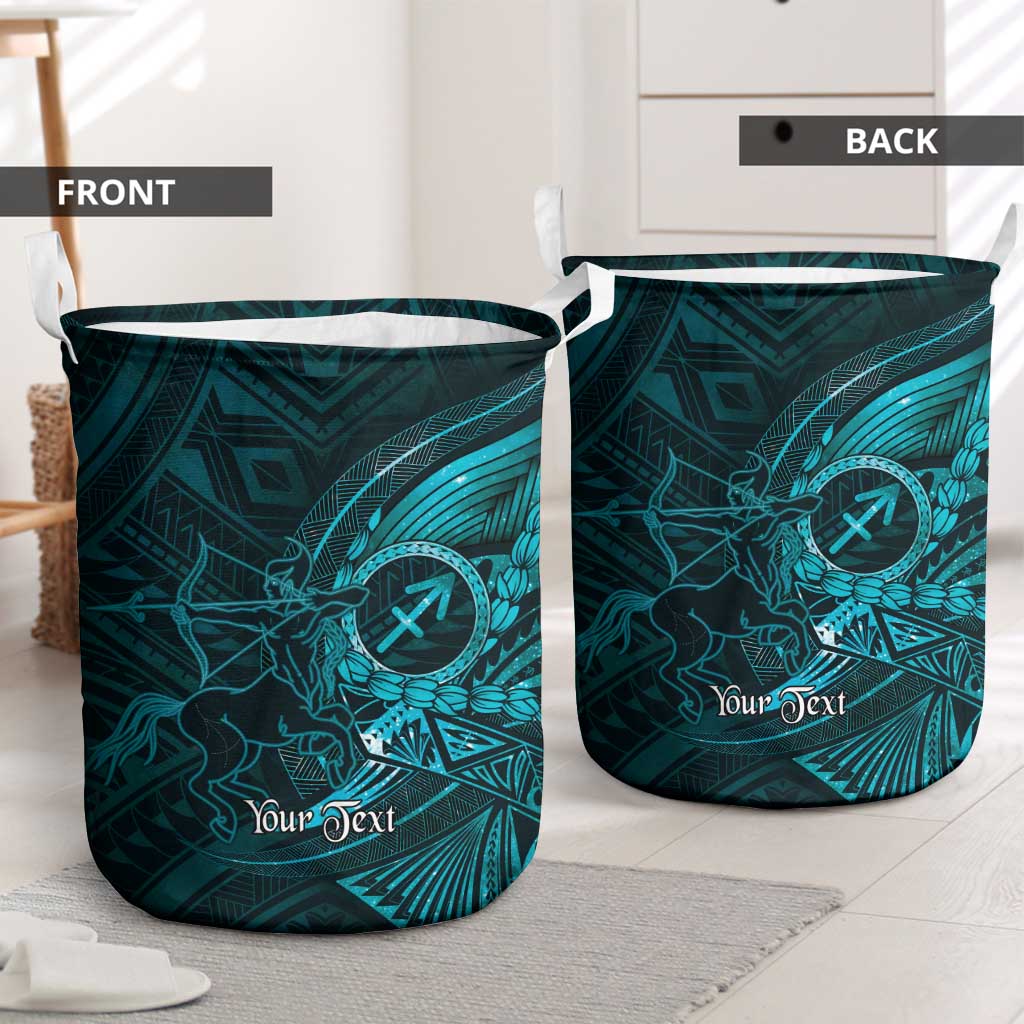 Personalised Polynesia Zodiac Sagittarius Laundry Basket Galaxy Polynesian Pattern Chest Tattoo Style LT14 - Polynesian Pride