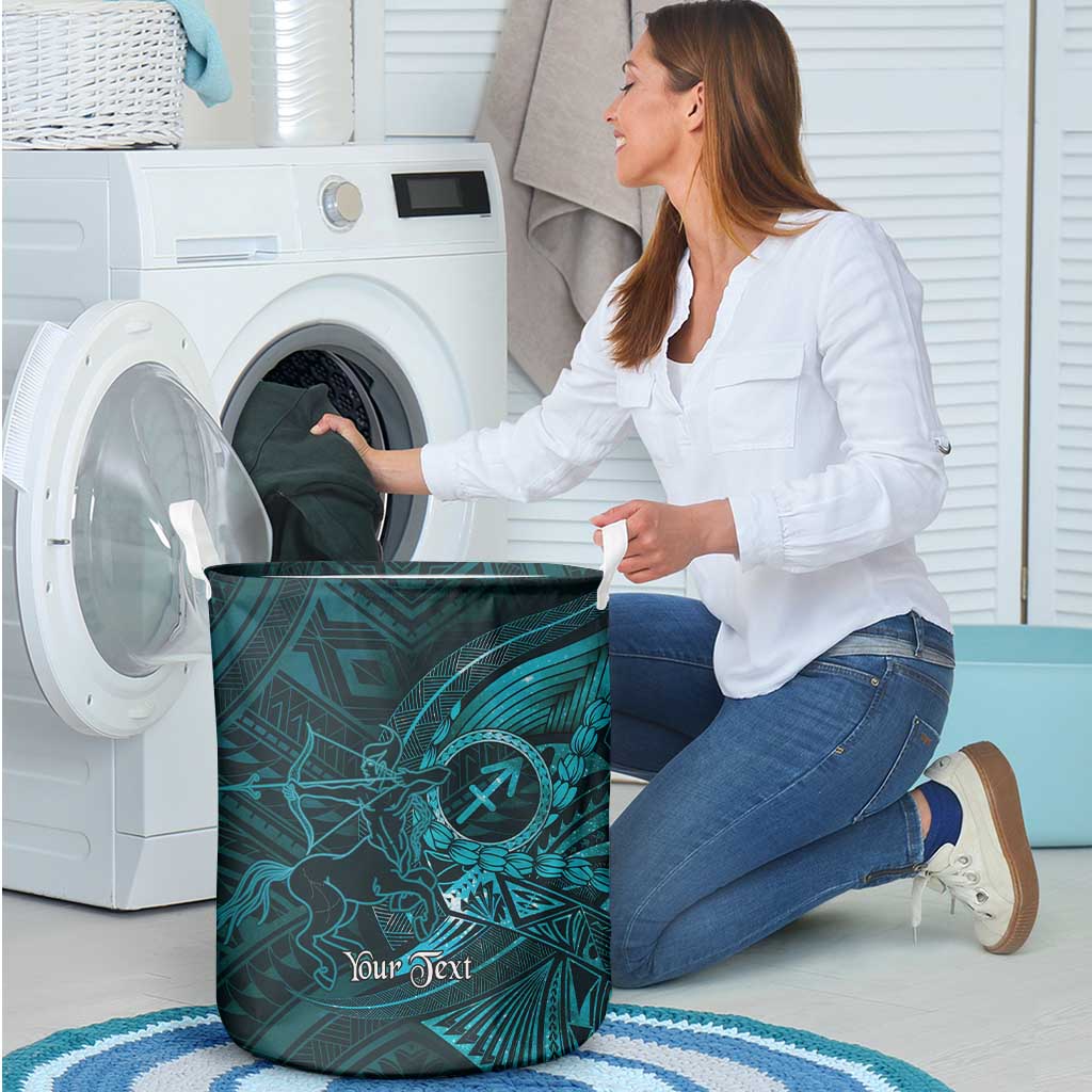 Personalised Polynesia Zodiac Sagittarius Laundry Basket Galaxy Polynesian Pattern Chest Tattoo Style LT14 - Polynesian Pride