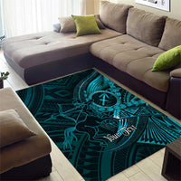 Personalised Polynesia Zodiac Sagittarius Area Rug Galaxy Polynesian Pattern Chest Tattoo Style