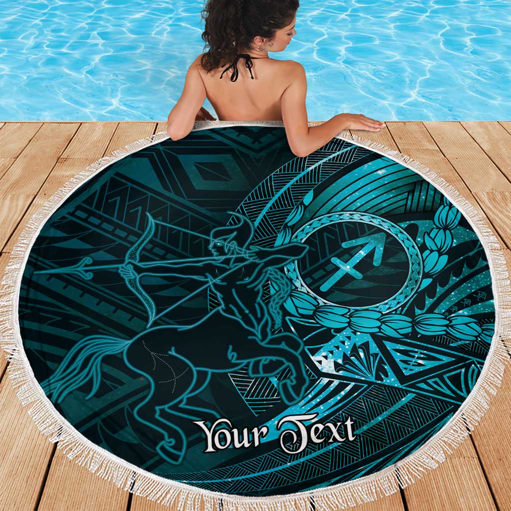 Personalised Polynesia Zodiac Sagittarius Beach Blanket Galaxy Polynesian Pattern Chest Tattoo Style LT14 - Polynesian Pride