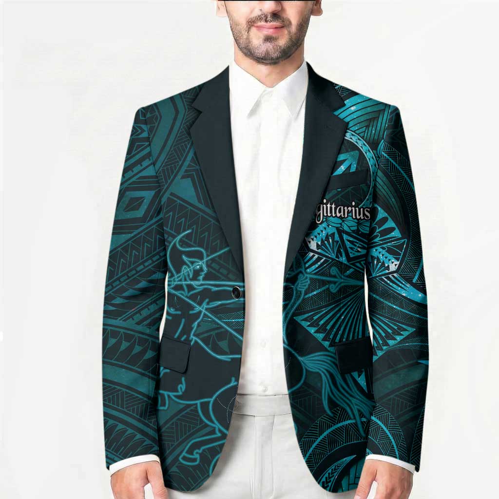 Personalised Polynesia Zodiac Sagittarius Blazer Galaxy Polynesian Pattern Chest Tattoo Style LT14 - Polynesian Pride
