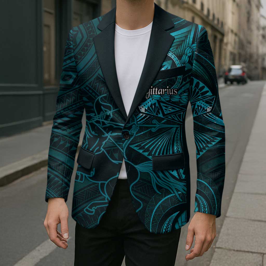 Personalised Polynesia Zodiac Sagittarius Blazer Galaxy Polynesian Pattern Chest Tattoo Style LT14 - Polynesian Pride