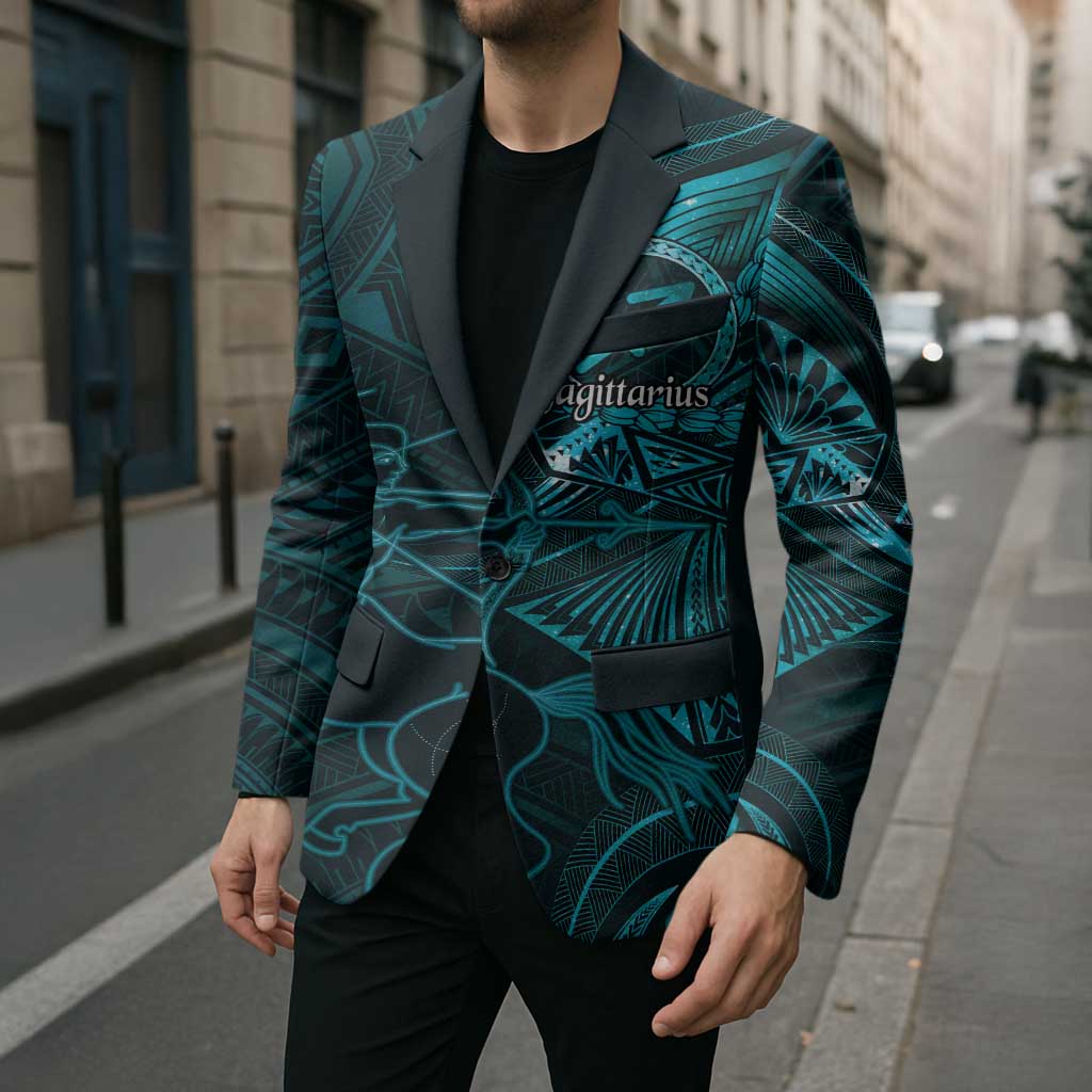 Personalised Polynesia Zodiac Sagittarius Blazer Galaxy Polynesian Pattern Chest Tattoo Style LT14 - Polynesian Pride