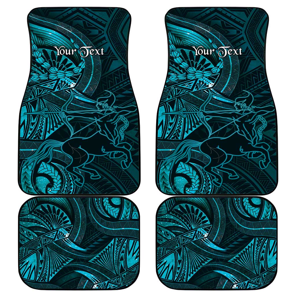 Personalised Polynesia Zodiac Sagittarius Car Mats Galaxy Polynesian Pattern Chest Tattoo Style LT14 - Polynesian Pride