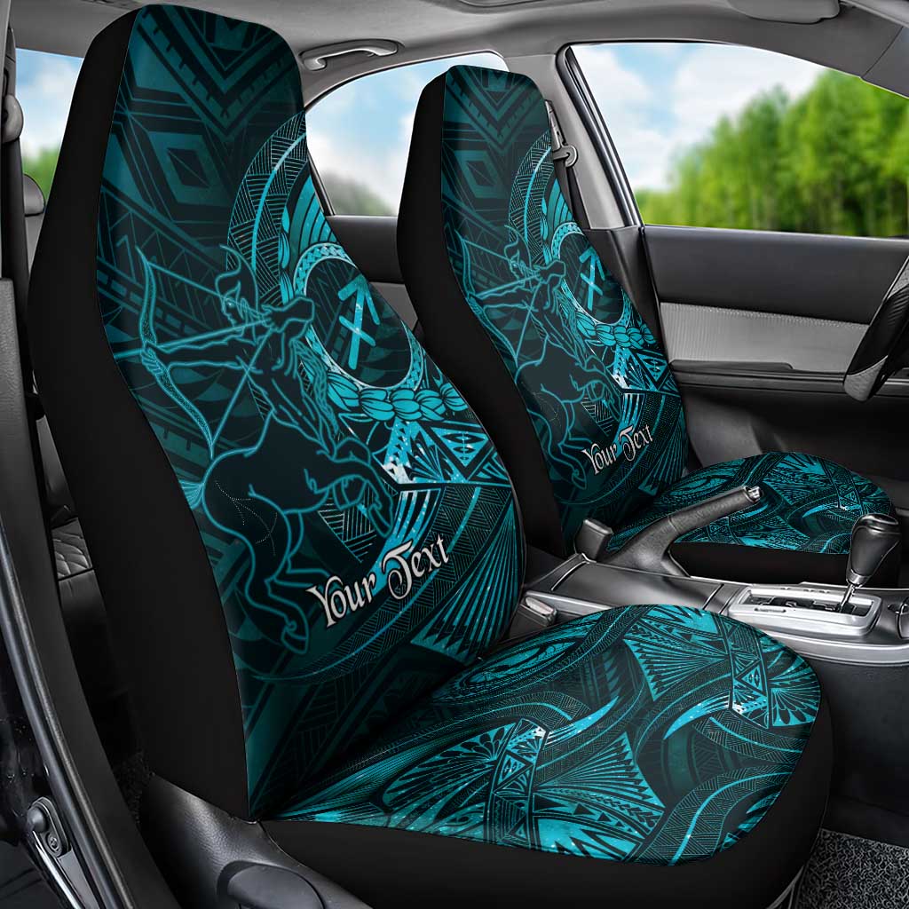 Personalised Polynesia Zodiac Sagittarius Car Seat Cover Galaxy Polynesian Pattern Chest Tattoo Style LT14 - Polynesian Pride