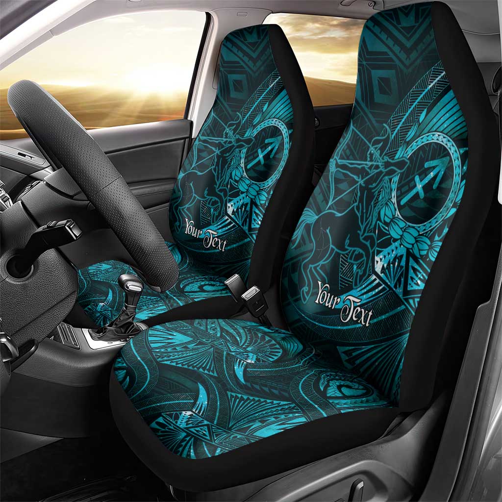 Personalised Polynesia Zodiac Sagittarius Car Seat Cover Galaxy Polynesian Pattern Chest Tattoo Style LT14 - Polynesian Pride