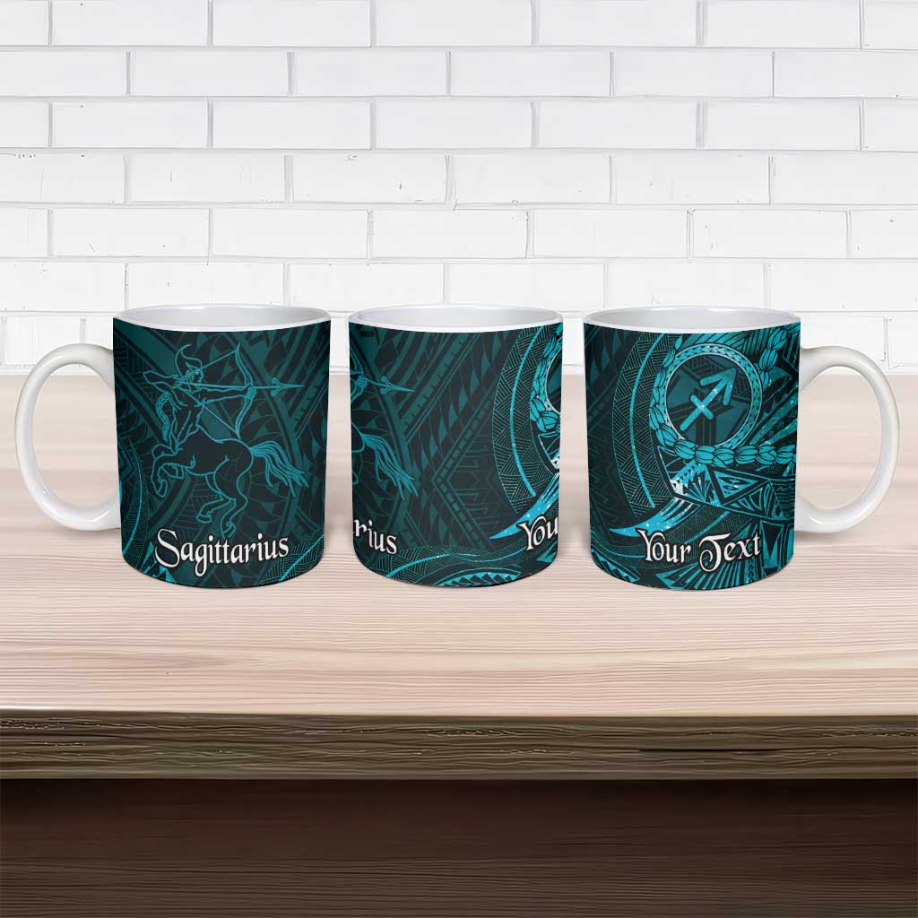 Personalised Polynesia Zodiac Sagittarius Ceramic Mug Galaxy Polynesian Pattern Chest Tattoo Style LT14 - Polynesian Pride