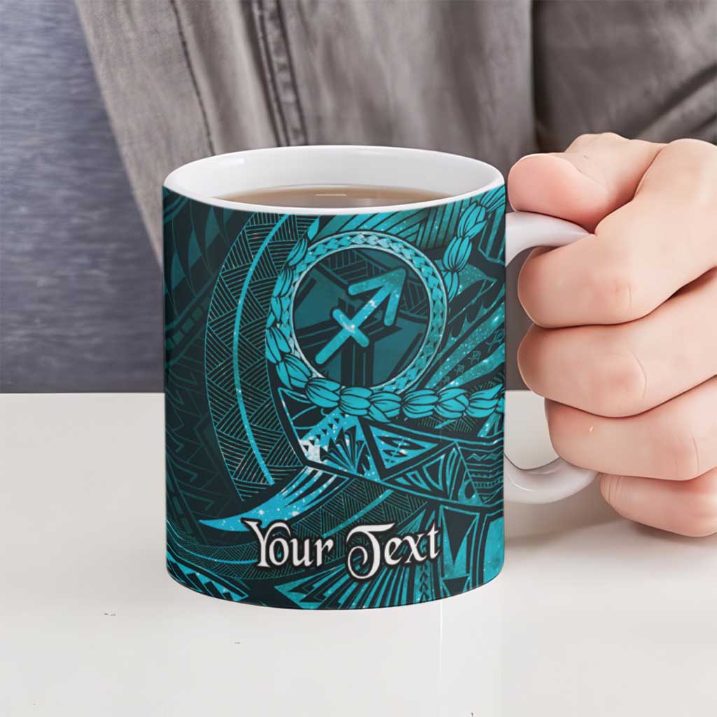 Personalised Polynesia Zodiac Sagittarius Ceramic Mug Galaxy Polynesian Pattern Chest Tattoo Style LT14 - Polynesian Pride