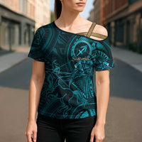 Personalised Polynesia Zodiac Sagittarius Cross Shoulder Shirt Galaxy Polynesian Pattern Chest Tattoo Style LT14 - Polynesian Pride