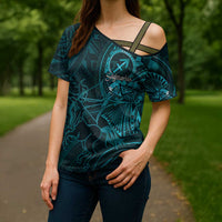 Personalised Polynesia Zodiac Sagittarius Cross Shoulder Shirt Galaxy Polynesian Pattern Chest Tattoo Style LT14 - Polynesian Pride