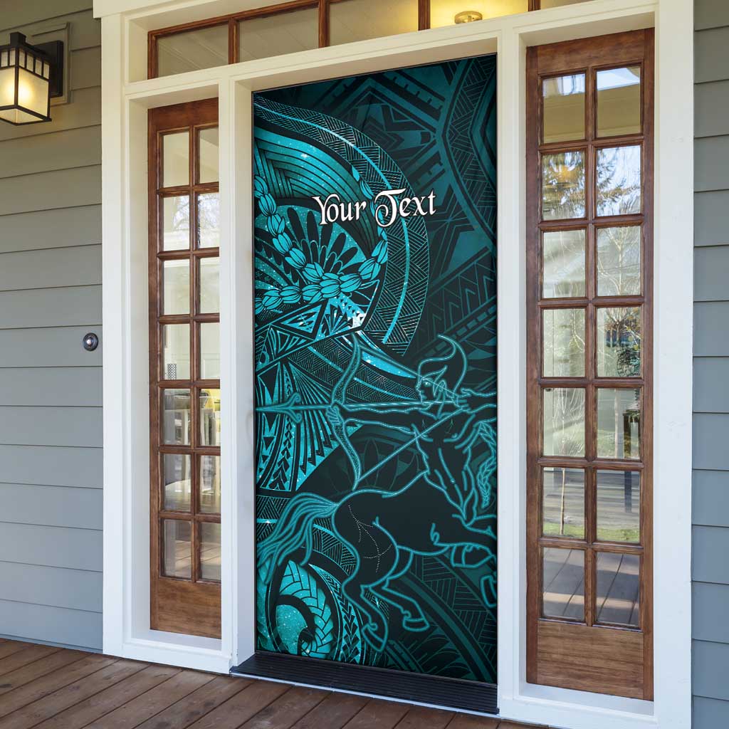 Personalised Polynesia Zodiac Sagittarius Door Cover Galaxy Polynesian Pattern Chest Tattoo Style LT14 - Polynesian Pride