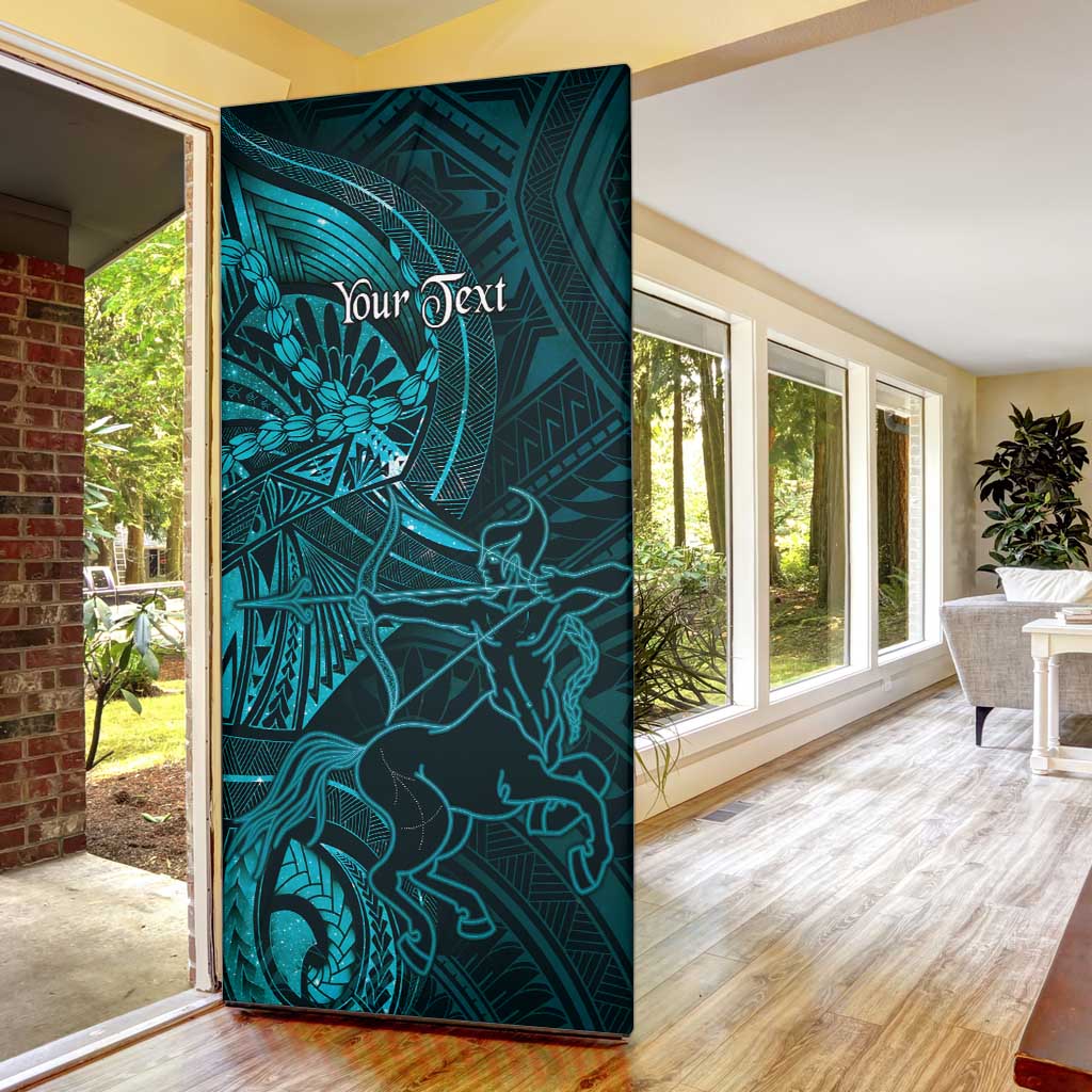 Personalised Polynesia Zodiac Sagittarius Door Cover Galaxy Polynesian Pattern Chest Tattoo Style LT14 - Polynesian Pride