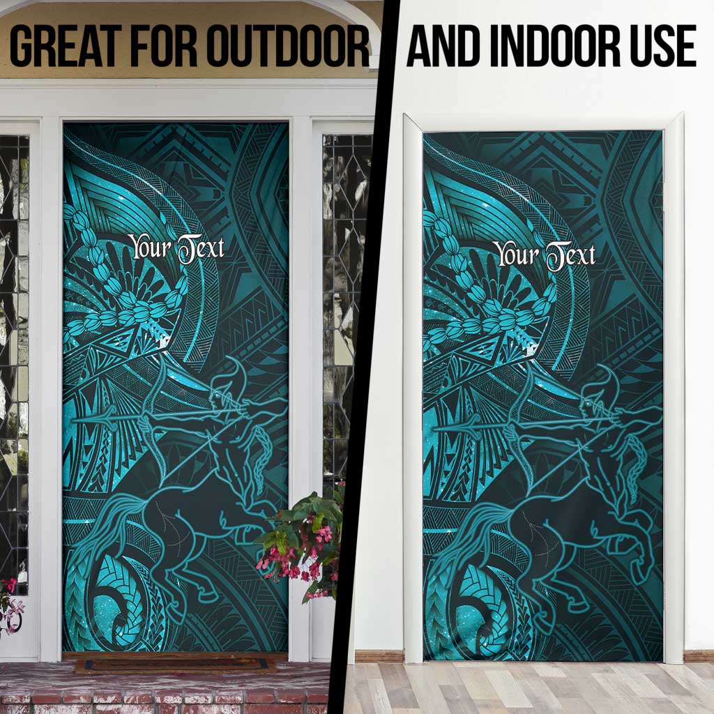 Personalised Polynesia Zodiac Sagittarius Door Cover Galaxy Polynesian Pattern Chest Tattoo Style LT14 - Polynesian Pride