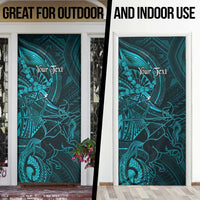 Personalised Polynesia Zodiac Sagittarius Door Cover Galaxy Polynesian Pattern Chest Tattoo Style LT14 - Polynesian Pride