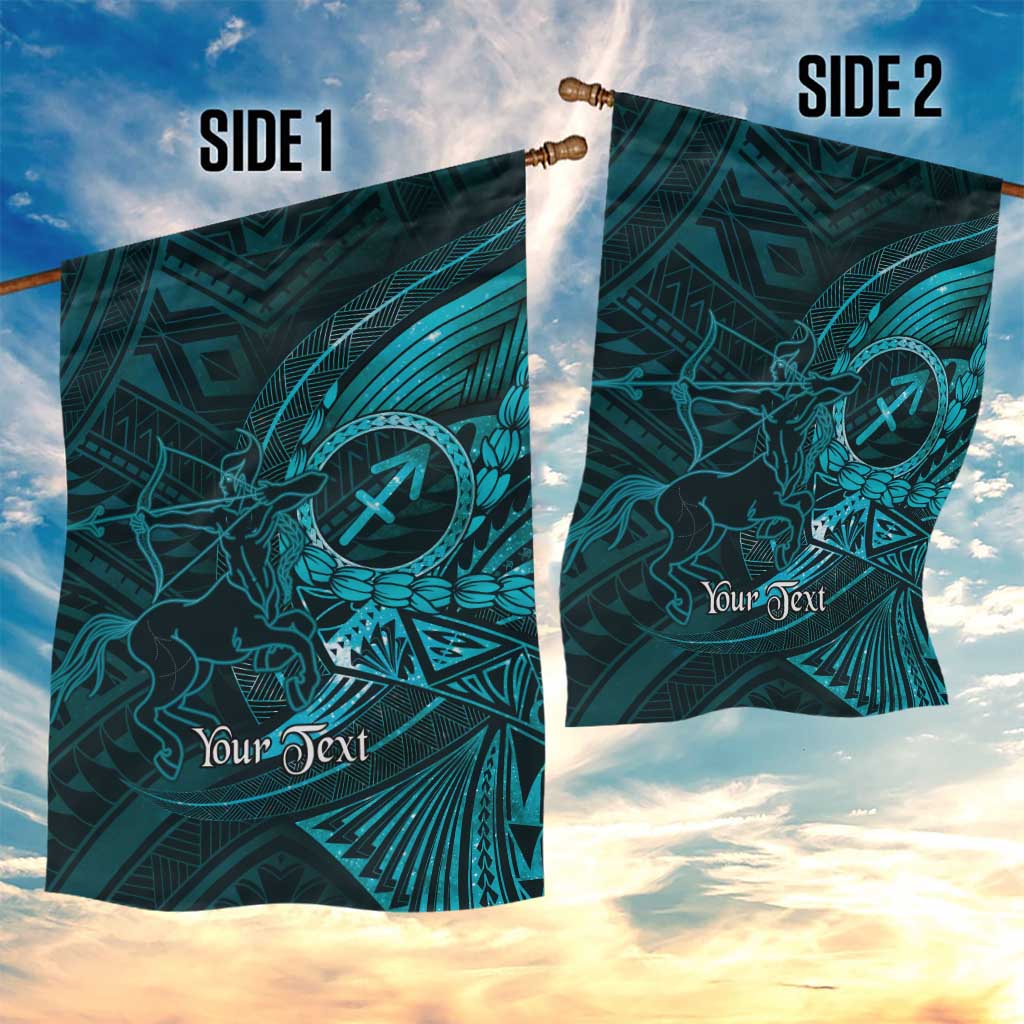Personalised Polynesia Zodiac Sagittarius Garden Flag Galaxy Polynesian Pattern Chest Tattoo Style