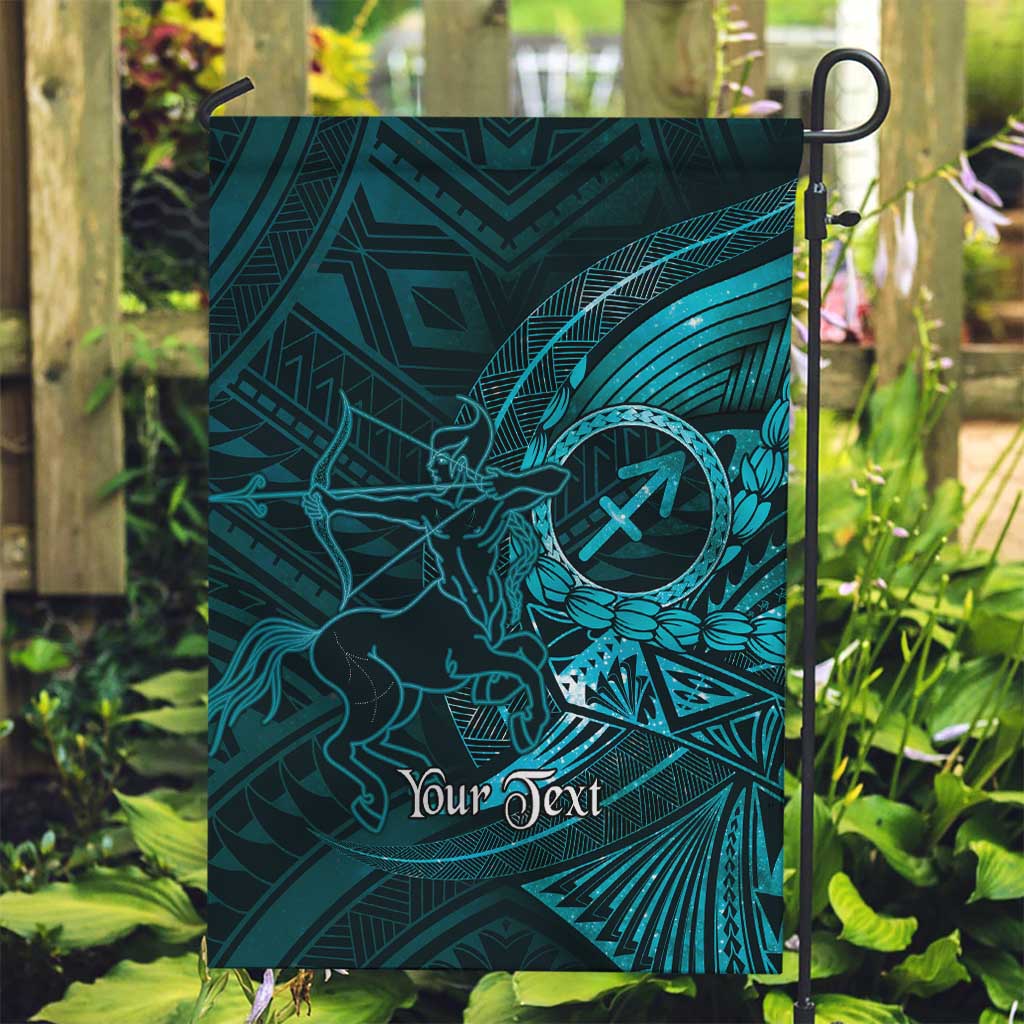 Personalised Polynesia Zodiac Sagittarius Garden Flag Galaxy Polynesian Pattern Chest Tattoo Style