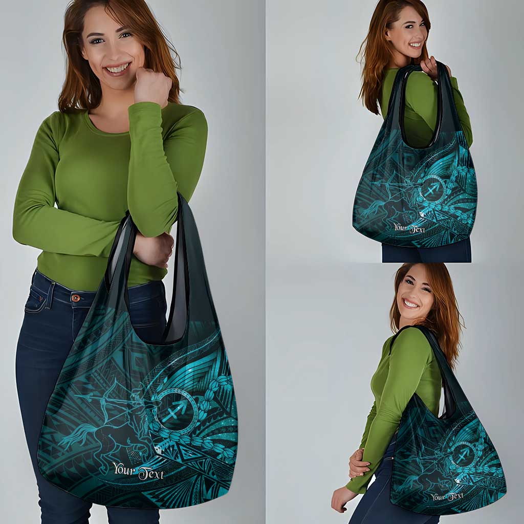 Personalised Polynesia Zodiac Sagittarius Grocery Bag Galaxy Polynesian Pattern Chest Tattoo Style LT14 - Polynesian Pride