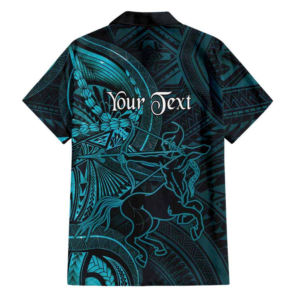 Personalised Polynesia Zodiac Sagittarius Hawaiian Shirt Galaxy Polynesian Pattern Chest Tattoo Style
