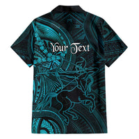 Personalised Polynesia Zodiac Sagittarius Hawaiian Shirt Galaxy Polynesian Pattern Chest Tattoo Style