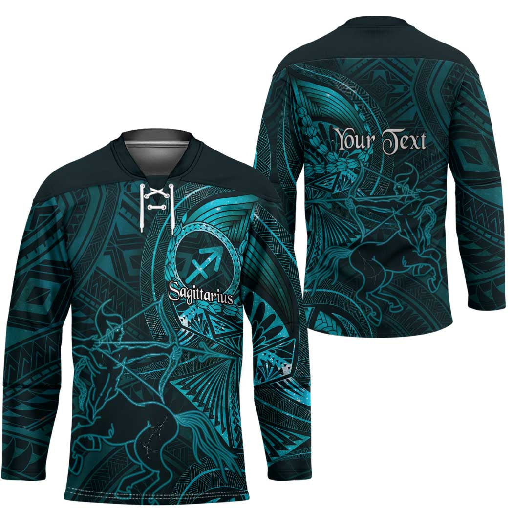 Personalised Polynesia Zodiac Sagittarius Hockey Jersey Galaxy Polynesian Pattern Chest Tattoo Style LT14 - Polynesian Pride