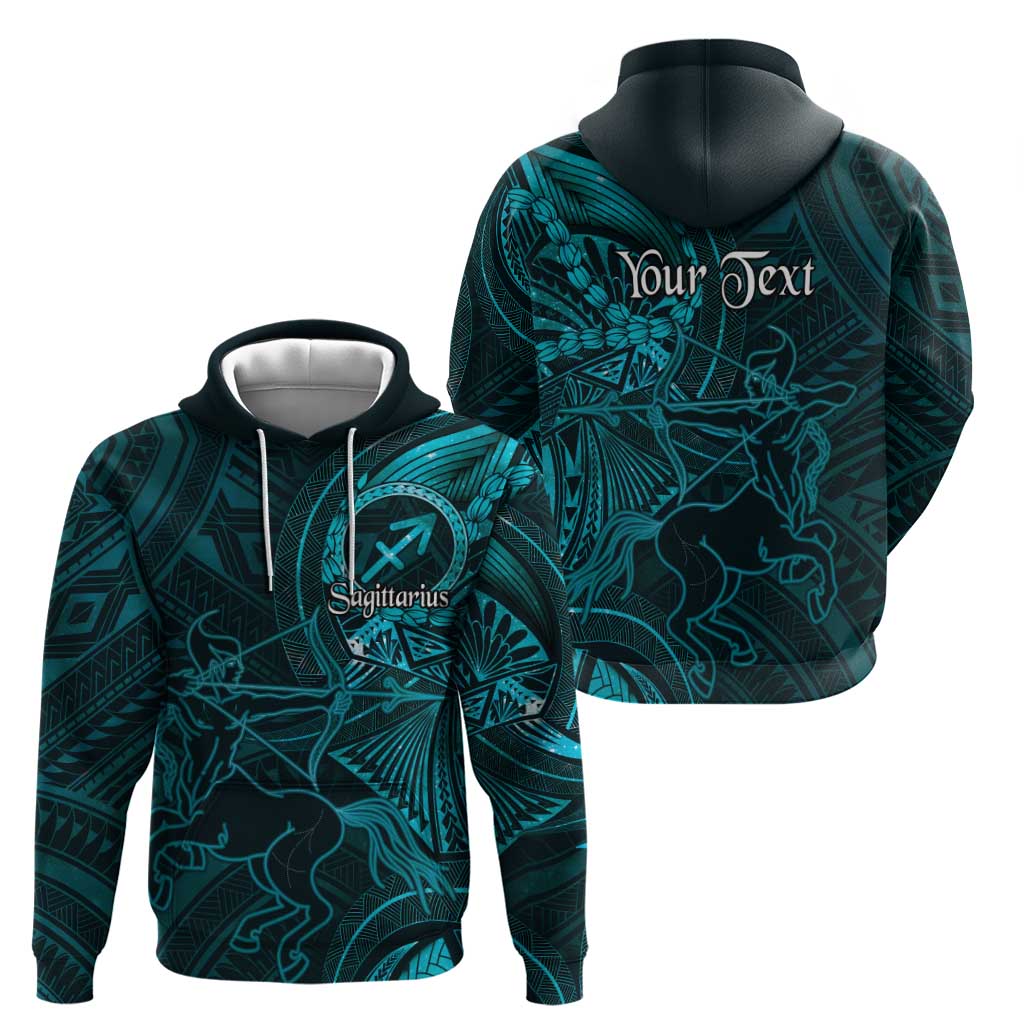 Personalised Polynesia Zodiac Sagittarius Hoodie Galaxy Polynesian Pattern Chest Tattoo Style LT14 - Polynesian Pride
