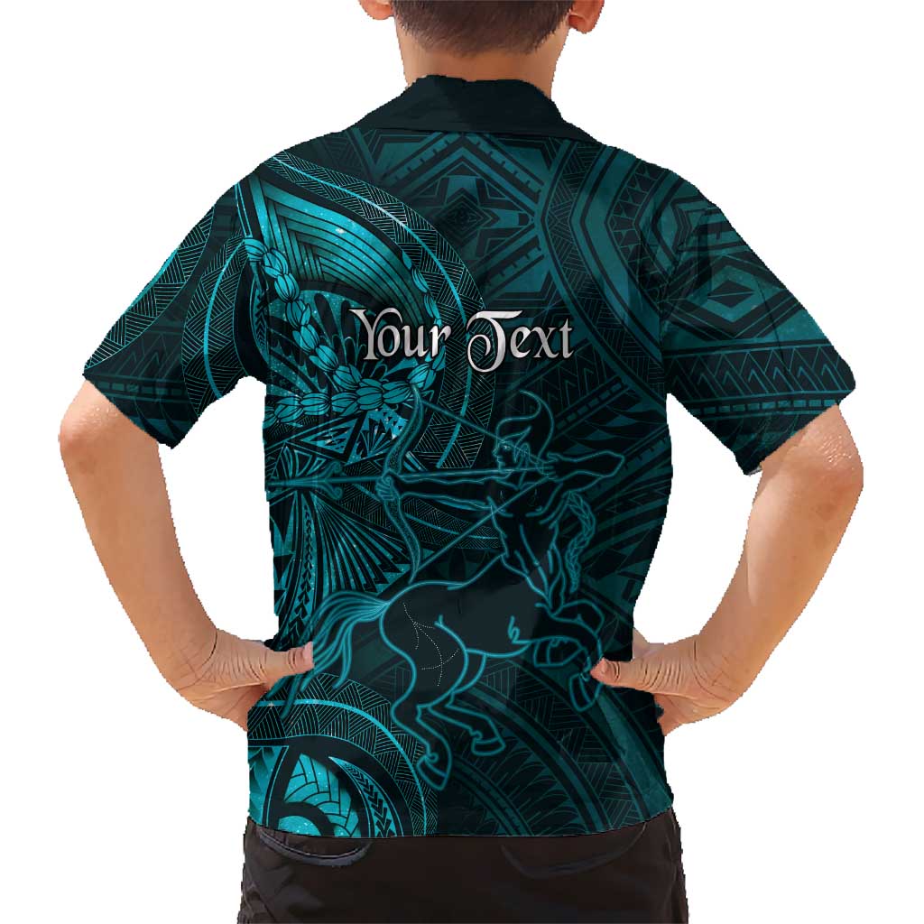 Personalised Polynesia Zodiac Sagittarius Kid Hawaiian Shirt Galaxy Polynesian Pattern Chest Tattoo Style LT14 - Polynesian Pride