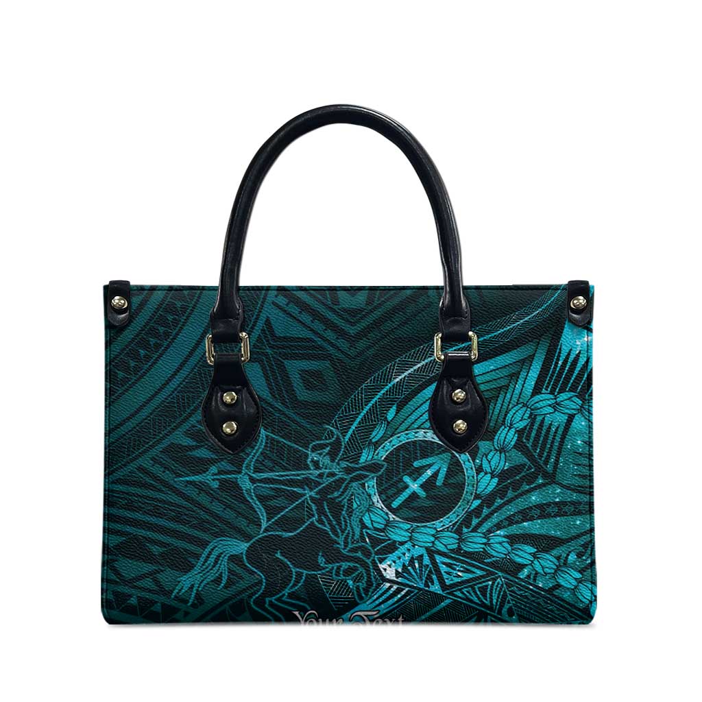 Personalised Polynesia Zodiac Sagittarius Leather Bag Galaxy Polynesian Pattern Chest Tattoo Style LT14 - Polynesian Pride