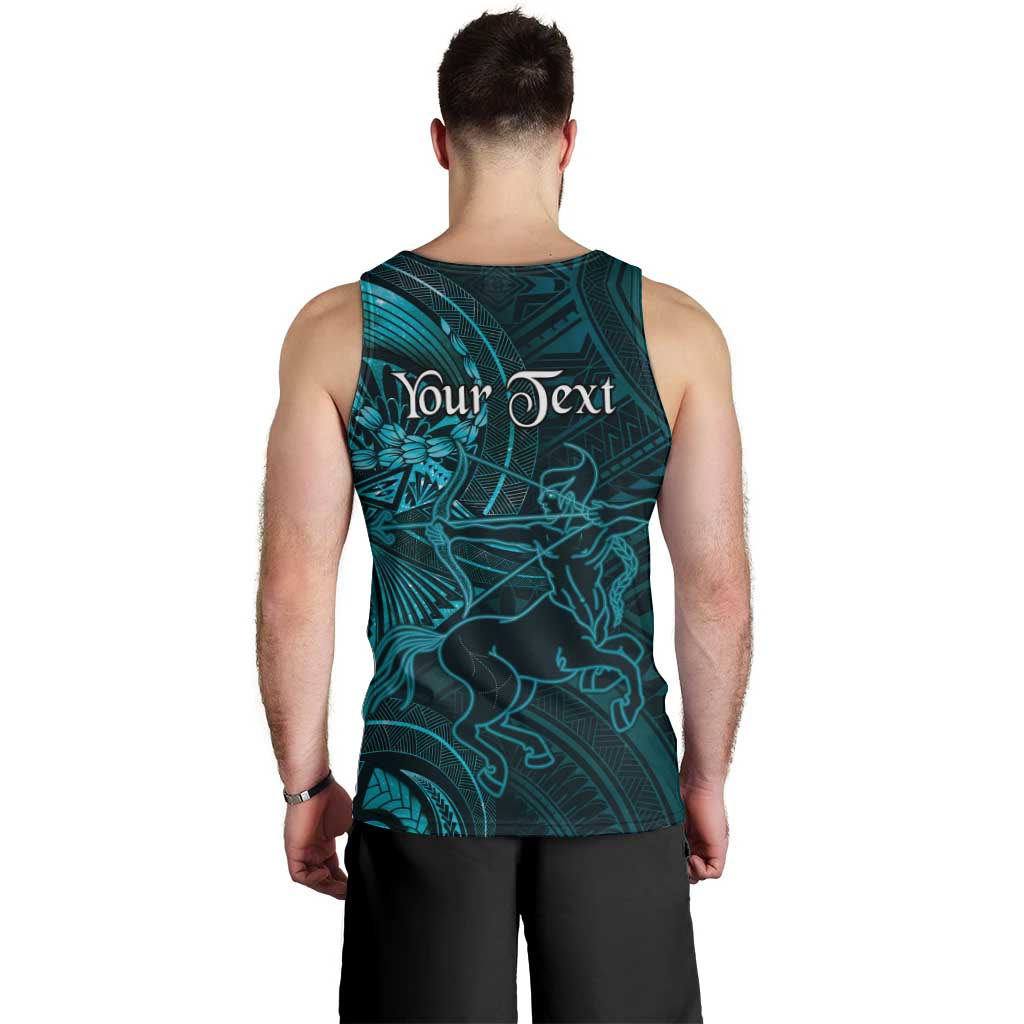 Personalised Polynesia Zodiac Sagittarius Men Tank Top Galaxy Polynesian Pattern Chest Tattoo Style