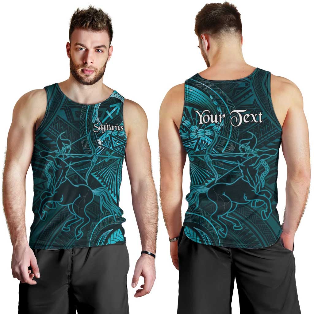 Personalised Polynesia Zodiac Sagittarius Men Tank Top Galaxy Polynesian Pattern Chest Tattoo Style