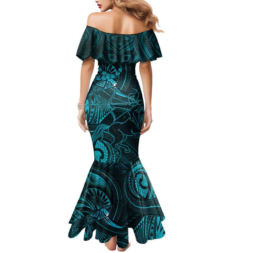 Personalised Polynesia Zodiac Sagittarius Mermaid Dress Galaxy Polynesian Pattern Chest Tattoo Style LT14 - Polynesian Pride