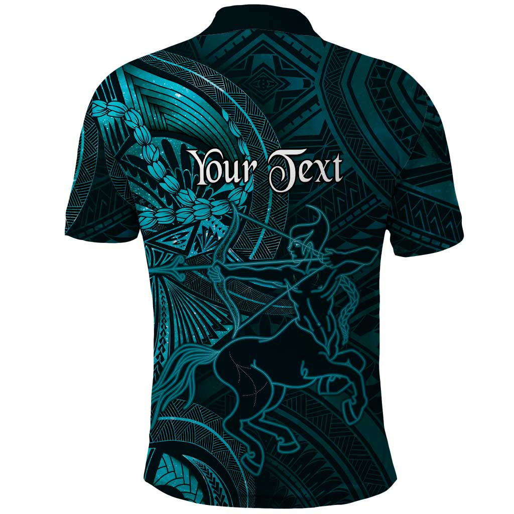Personalised Polynesia Zodiac Sagittarius Polo Shirt Galaxy Polynesian Pattern Chest Tattoo Style LT14 - Polynesian Pride
