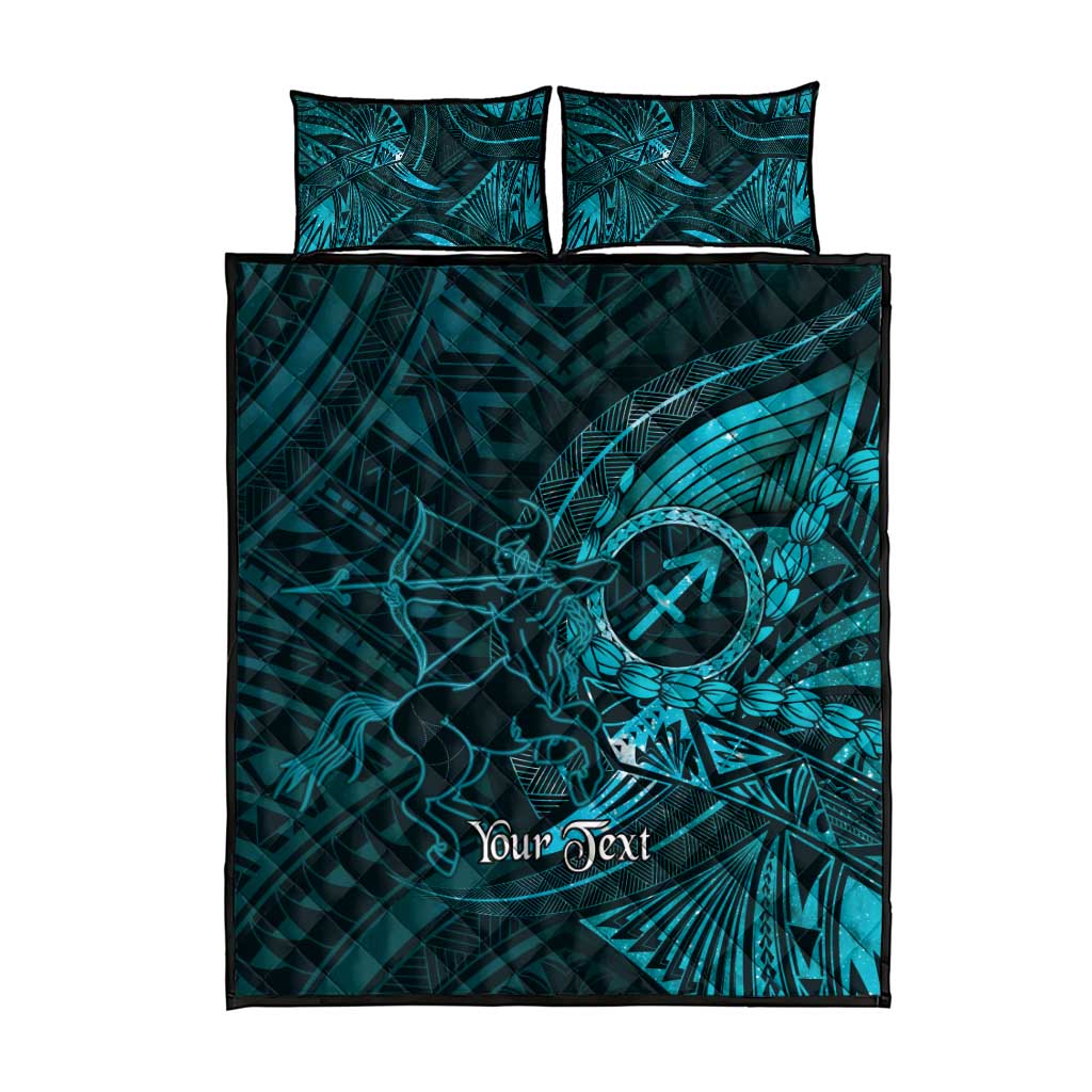 Personalised Polynesia Zodiac Sagittarius Quilt Bed Set Galaxy Polynesian Pattern Chest Tattoo Style LT14 - Polynesian Pride