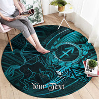 Personalised Polynesia Zodiac Sagittarius Round Carpet Galaxy Polynesian Pattern Chest Tattoo Style