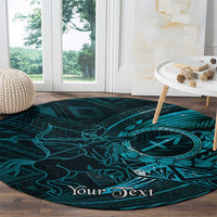 Personalised Polynesia Zodiac Sagittarius Round Carpet Galaxy Polynesian Pattern Chest Tattoo Style