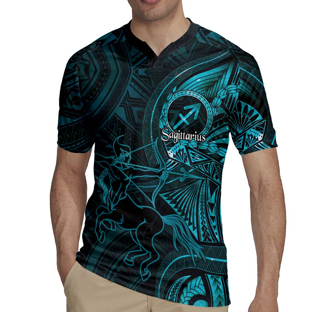 Personalised Polynesia Zodiac Sagittarius Rugby Jersey Galaxy Polynesian Pattern Chest Tattoo Style LT14 - Polynesian Pride