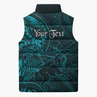 Personalised Polynesia Zodiac Sagittarius Sleeveless Puffer Jacket Galaxy Polynesian Pattern Chest Tattoo Style LT14 - Polynesian Pride