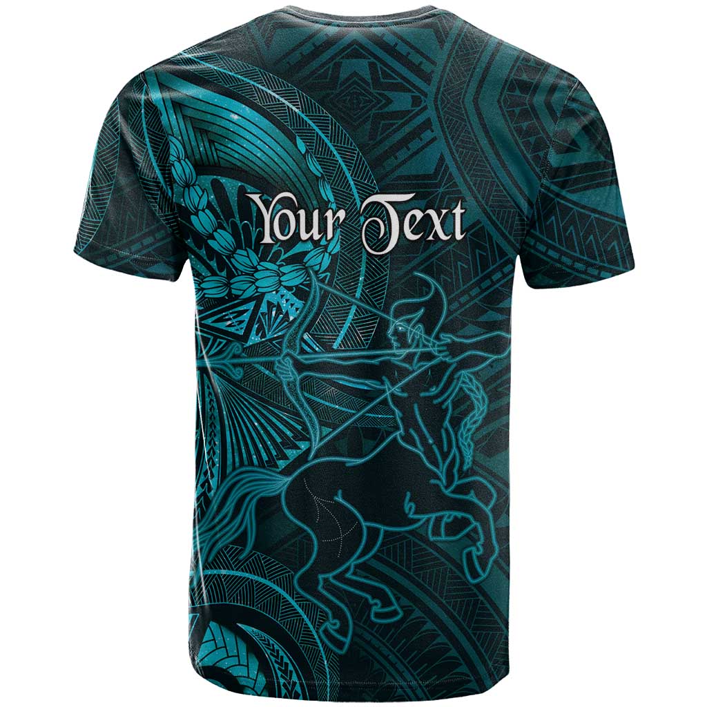 Personalised Polynesia Zodiac Sagittarius T Shirt Galaxy Polynesian Pattern Chest Tattoo Style LT14 - Polynesian Pride