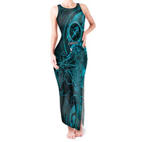 Personalised Polynesia Zodiac Sagittarius Tank Maxi Dress Galaxy Polynesian Pattern Chest Tattoo Style