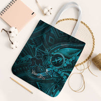 Personalised Polynesia Zodiac Sagittarius Tote Bag Galaxy Polynesian Pattern Chest Tattoo Style LT14 White Strap One Size Cyan - Polynesian Pride