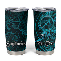 Personalised Polynesia Zodiac Sagittarius Tumbler Cup Galaxy Polynesian Pattern Chest Tattoo Style