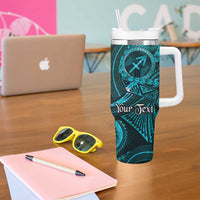 Personalised Polynesia Zodiac Sagittarius Tumbler With Handle Galaxy Polynesian Pattern Chest Tattoo Style LT14 - Polynesian Pride