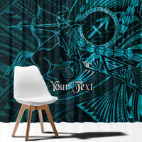 Personalised Polynesia Zodiac Sagittarius Window Curtain Galaxy Polynesian Pattern Chest Tattoo Style LT14 - Polynesian Pride